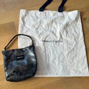 Never Used PARKER THATCH Micro Jane - Slouch Bag - Leather Distressed Silver